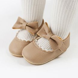 First Walkers Spring Baby Casual Shoes Infant Bowknot Non-slip Rubber Soft-Sole Flat Toddler PU Leather Walker Born Walking