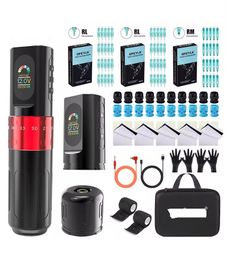 Professional Wireless Battery Complete Full Tattoo Pen Kit with Cartridge Needles