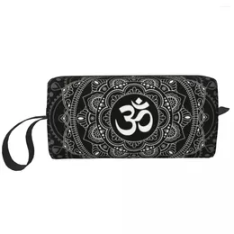 Storage Bags Custom Om Mandala Travel Cosmetic Bag Women Buddhism Aum Yoga Meditation Toiletry Makeup Organiser Lady Beauty Dopp Kit