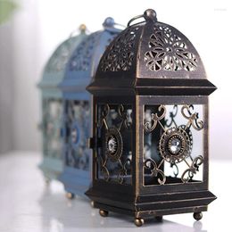 Candle Holders Wrought Iron European Holder Antique Retro Table Centrepieces Moroccan Lanterns Home Decor Bougeoir Supplies AH50ZT