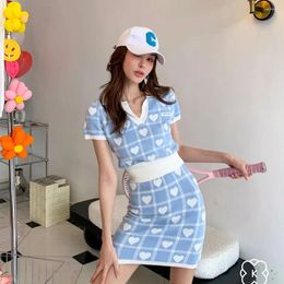Work Dresses Suit Summer 2024 Sweet And Spicy Design Love Plaid Short Sleeve Western Style Youthful-Looking Two-Piece Set