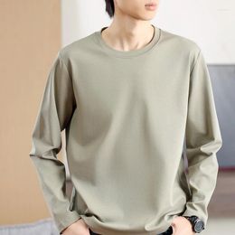 Men's Hoodies RONGYI Spring Round Neck Pullover Cotton Loose Solid Bottom Shirt Long Sleeve Casual Sweater Leisure Versatile To