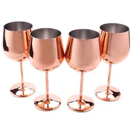 Wine Glass Set Of 4 Stainless Steel Glasses Party Cups Home Kitchen el Restaurant Quality 500Ml 17 Ounces 240430