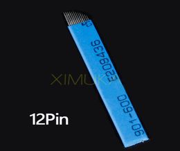 12Pin Permanent Makeup Needles Eyebrow Microblading high quality Manual Bevel Blades 12 Pins for Tattoo Machine and Pen7100063