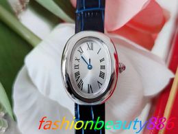 Women's new watch bathtub type blue steel pointer Roman numerals classic Baignoire wristwatch