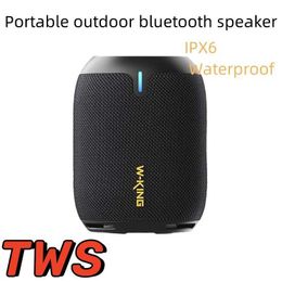 Portable Speakers W-KiING D120 Wireless Speaker Portable Subwoofer Outdoor IPX6 Waterproof Riding Sound TF Card BT5.0 HD High Volume Caixa De Som J240505