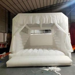 new-designed white inflatable wedding jumper bounce house bouncy jumping castle outdoor adults and kids toys for party