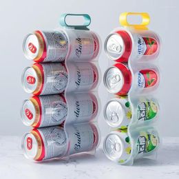 Kitchen Storage 4 Hole Beverage Soda Drink Can Organiser Racks Fridge Bottle Holder Beer Refrigeration Shelf Home Box Case