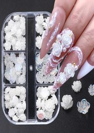 Acrylic 3D White Rose Flower Nail Art Decoration Mixed Size Manicure Tool Accessories For DIY Nail Design4758984