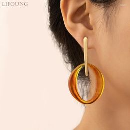 Dangle Earrings Metal Bar Oval Resin Drop For Women Vintage Design Fashion Jewellery Party Accessories Timeless Classic Style 2024485