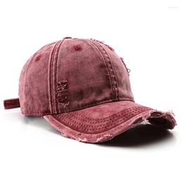 Ball Caps Washed Ripped Retro Solid Colour Make Old Style Baseball Hats For Women Man Soft Cotton Hat Cap Lady Casual Sun Fur Brim