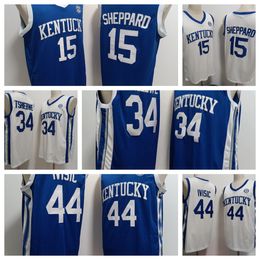 Kentucky Wildcats Basketball Jersey NCAA College 44 IVISIC 15 Sheppard 34 Tshiebwe