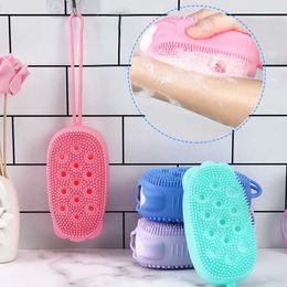 Bath Tools Accessories Silicone body scrubber shower removal scrub sponge bubble bath brush massage skin cleaning pad bathroom accessories Q240430