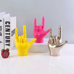 Decorative Objects Figurines Home Decor Gift I Love You Sign Language Hand Statue Mould Resin Crafts Figurine Abstraction Home Decoration Sculpture Ornaments T240