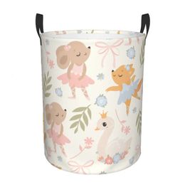 Foldable laundry basket for Organising dirty clothes ballet and animal storage rooms childrens and baby homes 240426