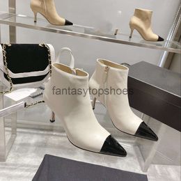 Chanelllies Leather shoes High Quality Channeles Ankle Boots Designer Heel Boot Fashion Women Winter Booties Sexy Warm Shoes fasd