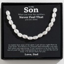 Chains Gift For Son Simple Imitation Pearl Adjustable Choker Necklace Unisex Trend 2024 Goth Beads Chain Neck Accessories With Box Card