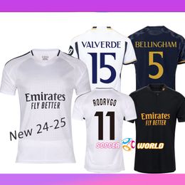 New 23 24 25 Real MaDRiD BELLINGHAM VINI JR Soccer Jersey Camisetas Kids Kit 2024 Home Football Shirt MODRIC RODRYGO COURTOIS VALVERDE white uniform