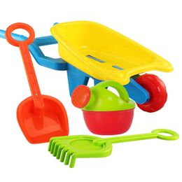 4 pieces/set of childrens beach toys childrens pretend to play beach toy set with a water cart can be used for boys and girls to shovel and rake water for fun 240424