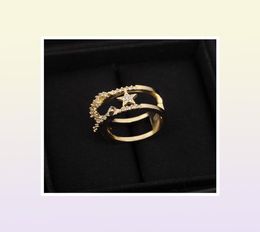 2022 Excellent quality charm band ring hollow design with sparkly diamond in 18k gold plated for women wedding Jewellery gift have b5075666