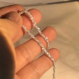 Anhänger Halsketten 2024 Mode 1,5 mm funkelnde Himmel All Star Chain Halskette Damen Mode Hochzeit Engagement Geschenk Weihnachten Schmuck Q240430