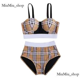 Kids Bathing Suits Summer Swimsuit Stripe Thread Head Cheque Pattern Girl Set Fashion Comfortable Clothes Bikinis Childreniftp 877