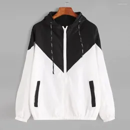 Gym Clothing Windbreaker Jacket Women Autumn Vintage Hooded Coat Female Casual Loose Zipper Outdoor Jackets Ladies Neutral Style Outerwear