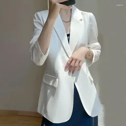 Women's Suits Blazer Long Sleeves Vintage Temperament Solid Color Elegant Street All-match Outerwears Chic Tops Clothes