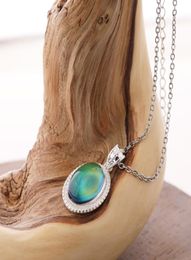 Luxury Style Silver Plated Emotion Feeling Mood Colour Change Pendant Necklace for Women Gift5211339