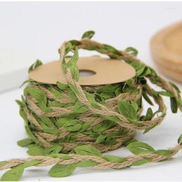 Party Decoration 100 Meters Green Jute Wax Cord Braided Leaf Gift Box String DIY Craft DIYwholesale Home Decorations For Christmas