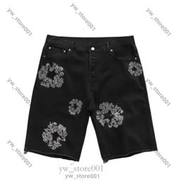 teers shorts denim shorts Shorts Jean Flower Printed Shortpants Slim Mens Light Blue Shorts Wreath Light Wash Jeans denim teara Kapok Flower shorts 3000