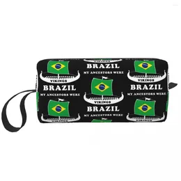 Storage Bags Custom My Ancestors Were Vikings Brazil Travel Cosmetic Bag For Brazilian Proud Toiletry Makeup Lady Beauty Dopp Kit