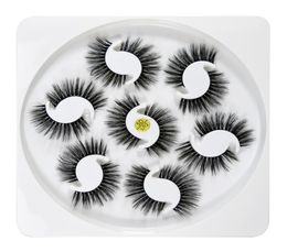 Fake Eyelashes 7 Pairs 5D Faux Mink Hair Natural Long soft Fluffy Eyelash extension Black Thick False Lashes Wholes Dramatic V8509609