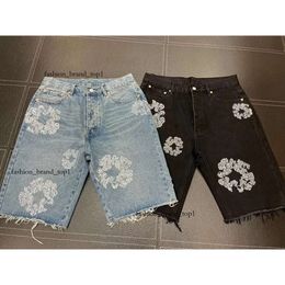 Mens denim teara luxury designer Mens shorts Jeans Men Jean flower Diamond shortpants Slim Mens denim shorts Hip hop 7020