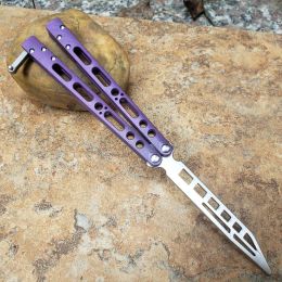 Theone EX-10 EX10 Butterfly Trainer Knife 440 Blade Titanium Handle Bushing System EDC Jilt Free-swinging Pocket Tool Knives