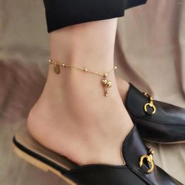 Anklets 2024 Titanium Steel High-grade Sense Fortune Gourd Anklet Female Niche Design Word Jewellery Light Luxury Foot C