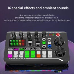 Instrument F998 Sound Card Microphone Mixer Mixing Console 16 Sound Effect For Live DJ Game Audio Recording Sound Mixer Console Amplifier