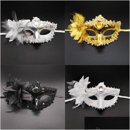 Party Masks Christmas Halloween Venice Princess Lily Half Face Mask For Masquerade Ball Ktv Bar Decorative C70816G Drop Delivery Home Dhygm