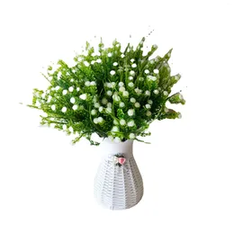 Decorative Flowers Factory Direct Selling Plastic Gypsophila Bouquet Small Rose Artificial Flower Outdoor Trough