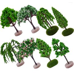 Decorative Flowers 8pcs Lifelike Sand Table Tree Model Scenery Landscape Decoration Simulation Trees Models