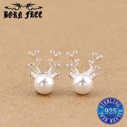 Stud Earrings 925 Sterling Silver Fashion Jewellery Deer Horn For Women Jewellery Earings Boucles D Oreille Femme