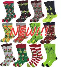 Cotton Down Party Favour Yarn men039s Grinch Christmas socks Spring Autumn and Winter wear Funny Anime Street Wind Skateboard in8164527550