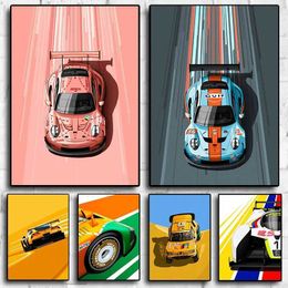 pers 1 modern cartoon racing poster canvas painting wall art racing poster aesthetic racing sports living room boy home decoration J240505