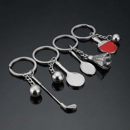 Creative Personality Gifts Golf Tennis Table Tennis Badminton Sport Ball Metal Key Chains