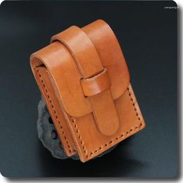 Kitchen Storage Handmade Pure Vegetable Tanned Cowhide Cigarette Case Small Fanny Pack European And American Style Fashion
