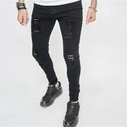 Men's Jeans Streetwear Men Stretch Skinny Pants Hiphop Holes Distressed Male Stylish Jogging Slim Casual Denim Trousers