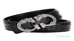 Men Belts Luxury Brand Famous Designer Belt High Quality Male Genuine Leather Strap Wedding Silver Gold Dragon Buckle7318349