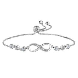 Chain 925 Sterling Silver luxury Crystal Bracelets for Women Fashion Street Versatile Jewellery Party Wedding Accessories Christmas Gift H240504