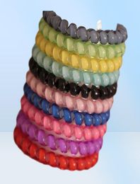 Colourful Telephone Wire Cord Pony Tails Holder Gum Good Quality Girls Elastic Hair Rope Candy Colour Bracelet 18 Colors2736889