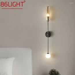 Wall Lamps 86LIGHT Contemporary Indoor Brass Bedside Lighting LED Simple Creative Copper Sconce Lamp For Home Living Room Decor